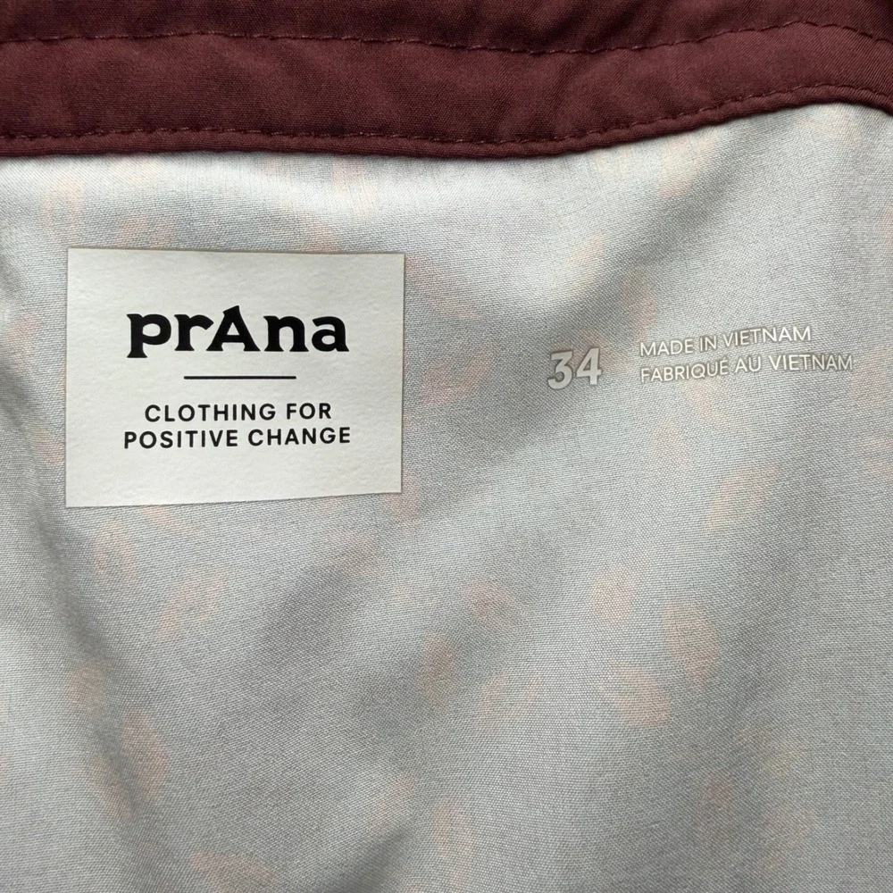 Prana‎ Mens Floral Board Shorts Teal Orange Burgundy 34 Stretch Swim Trunks #563
